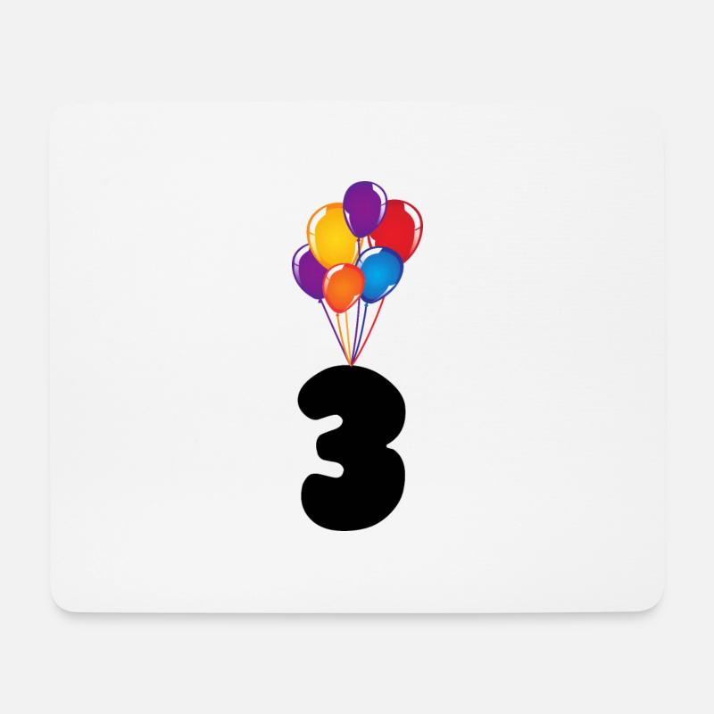 3 ème anniversaire - Tapis de souris (format paysage) - blanc