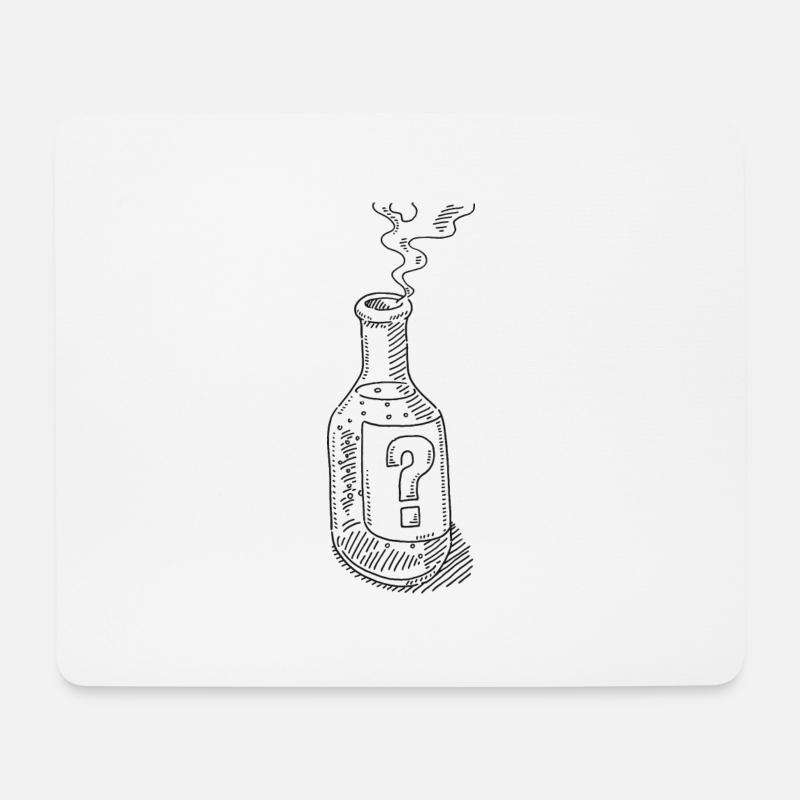 Symbole de contenu inconnu de bouteille mystérieuse - Tapis de souris (format paysage) - blanc