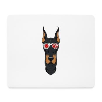 Doberman Japan Sunglasses I Japanese Flag - Mouse Pad (horizontal) - white - Front