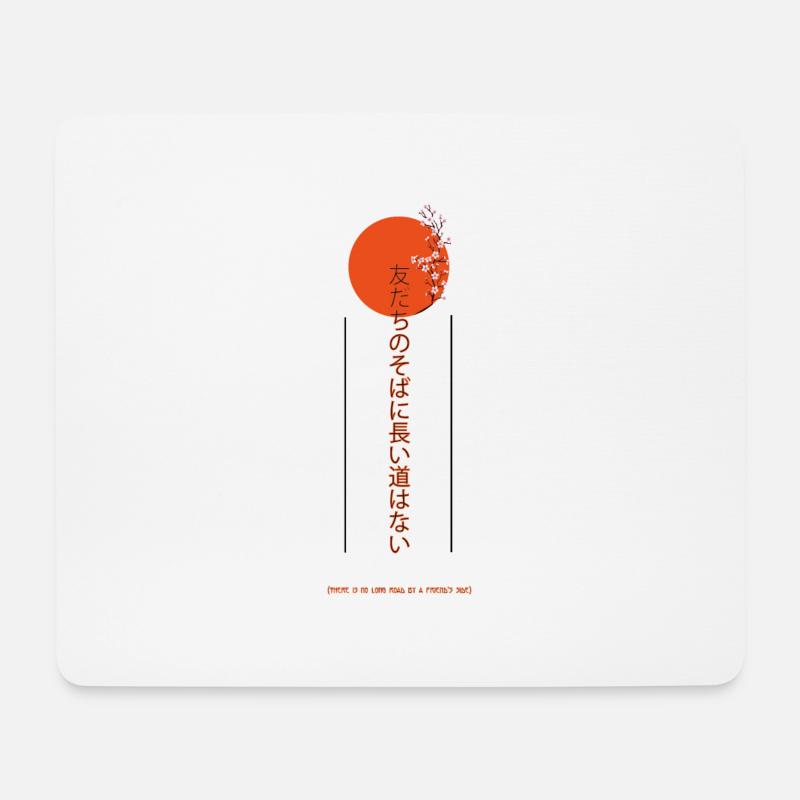 Kein Weg ist lang neben einem Freund - Mousepad (Querformat) - Weiß