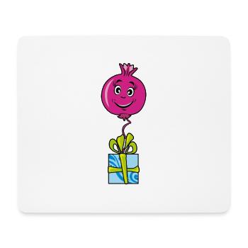 Happy cartoonish pomegranate - Mouse Pad (horizontal) - white - Front