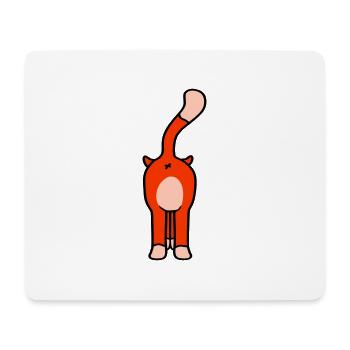 Stehende Lustige Katze von Hinten Rückseite Arsch - Mousepad (Querformat) - Weiß - Vorne