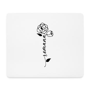 Romana Nom Prénom Nom Fleur - Tapis de souris (format paysage) - blanc - Devant