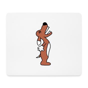 Dog angrily yelling upwards barking loudly yapping - Mouse Pad (horizontal) - white - Front