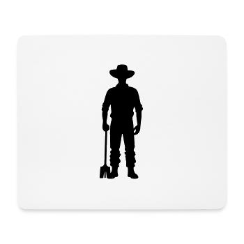 Farmer Silhouette - Mouse Pad (horizontal) - white - Front