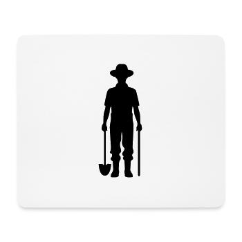 Bauer Silhouette Farmer - Tapis de souris (format paysage) - blanc - Devant