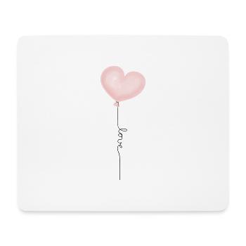 Luftballon Herz Liebe pastell - Mousepad (Querformat) - Weiß - Vorne