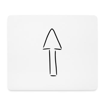 Flèche dessin croquis noir - Tapis de souris (format paysage) - blanc - Devant
