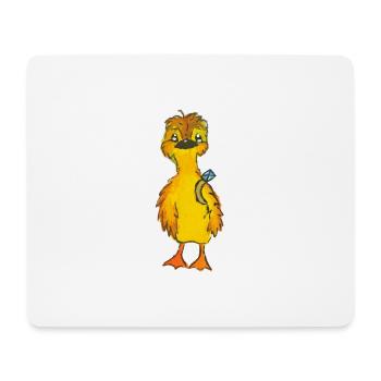 Entchen Malte mit Ring - Mousepad (Querformat) - Weiß - Vorne