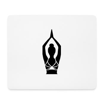 Simple Yoga Silhouette Focus Breathing Technique - Mouse Pad (horizontal) - white - Front