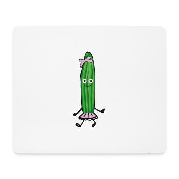 gurken ,kleid,gurken,gurke,salatgurke,schleife - Mousepad (Querformat) - Weiß - Vorne
