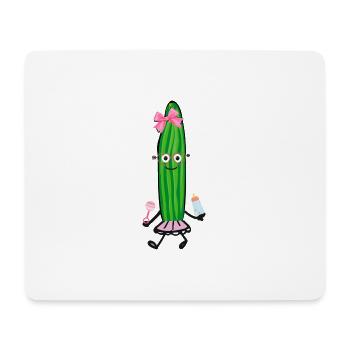 Bébé Concombre, Bébé, Concombre, Fille - Tapis de souris (format paysage) - blanc - Devant