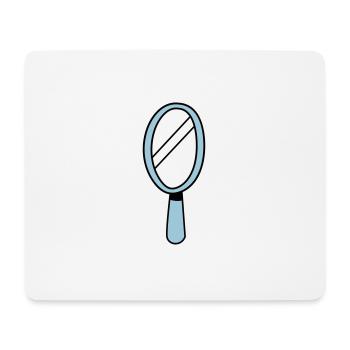 MIROIR MIROIR à main en bleu - Tapis de souris (format paysage) - blanc - Devant