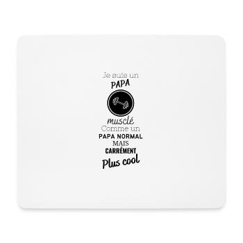 PAPA MUSCLÉ PAPA PLUS COOL - Tapis de souris (format paysage) - blanc - Devant