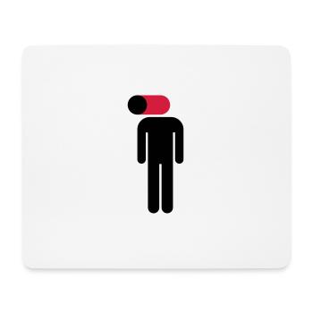 Handy an, Gehirn aus - Mousepad (Querformat) - Weiß - Vorne