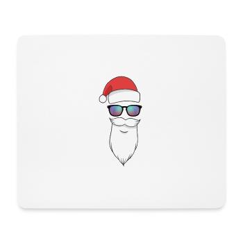 Weihnachtsmann mit Sonnenbrille - Mousepad (Querformat) - Weiß - Vorne