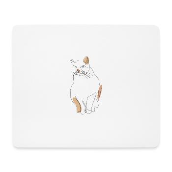 Katze - Mousepad (Querformat) - Weiß - Vorne