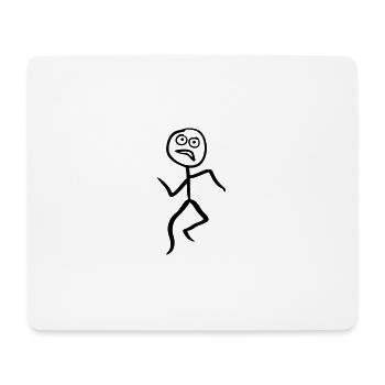 Running figure de bâton, en cours d'exécution, coureur - Tapis de souris (format paysage) - blanc - Devant