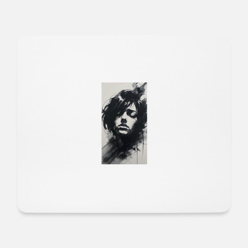 Spukende Tinte & Kohle Emotion - Mousepad (Querformat) - Weiß