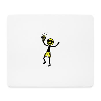 Stick Figure Bière Fête Vacances - Tapis de souris (format paysage) - blanc - Devant