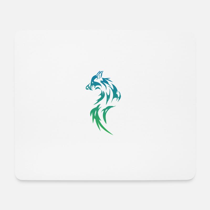 Wolf - Mousepad (Querformat) - Weiß