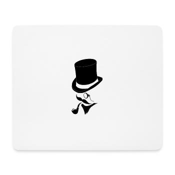 Gentleman Black Zylinder - Mousepad (Querformat) - Weiß - Vorne