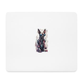 Megabyte Marauder // Cyberpunk Dog - Mouse Pad (horizontal) - white - Front