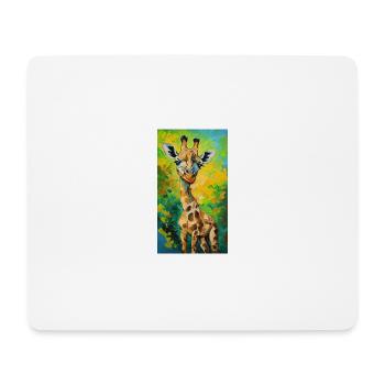 Girafe Peinture Peinture Art bande dessinée - Tapis de souris (format paysage) - blanc - Devant