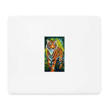 Tiger Painting Gemälde Comic Kunst Asien Tiere - Mousepad (Querformat) - Weiß - Vorne