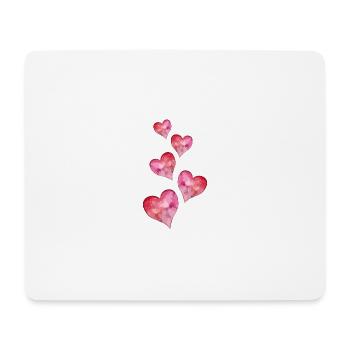 Coeurs Aquarelles - Tapis de souris (format paysage) - blanc - Devant