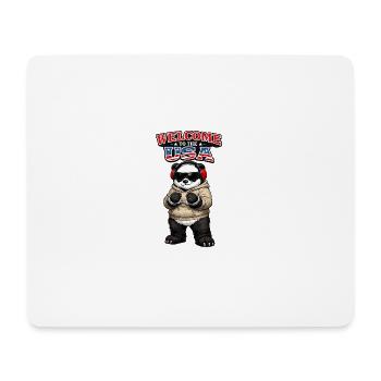 T-shirt humor Panda USA Streetwear Patriotique - Tapis de souris (format paysage) - blanc - Devant