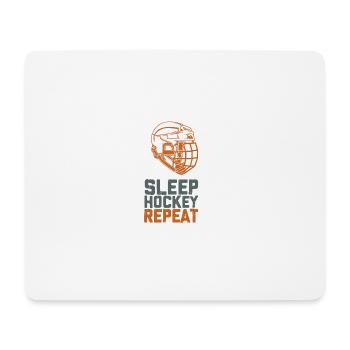 eat sleep hockey repeat - Mouse Pad (horizontal) - white - Front