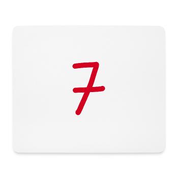 7 Nummer sieben Zahl rot Geburtstag - Mousepad (Querformat) - Weiß - Vorne