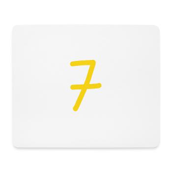 7 Nummer sieben gelbe Zahl Geburtstag - Mousepad (Querformat) - Weiß - Vorne