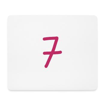 7 Nummer sieben pinke Zahl Geburtstag - Mousepad (Querformat) - Weiß - Vorne