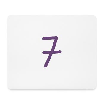 7 Nummer sieben Zahl violett Geburtstag - Mousepad (Querformat) - Weiß - Vorne