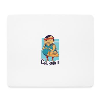 Crushing it burger fitness Crushing it burger fitn - Mousepad (Querformat) - Weiß - Vorne