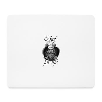 Chef à vie - Tapis de souris (format paysage) - blanc - Devant