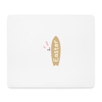 Surf Osterhase - Mousepad (Querformat) - Weiß - Vorne