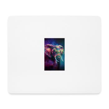 Elefanten Portrait - Mousepad (Querformat) - Weiß - Vorne