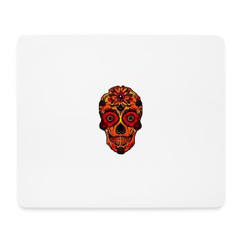 Skull on Fire - Mousepad (Querformat) - Weiß - Vorne