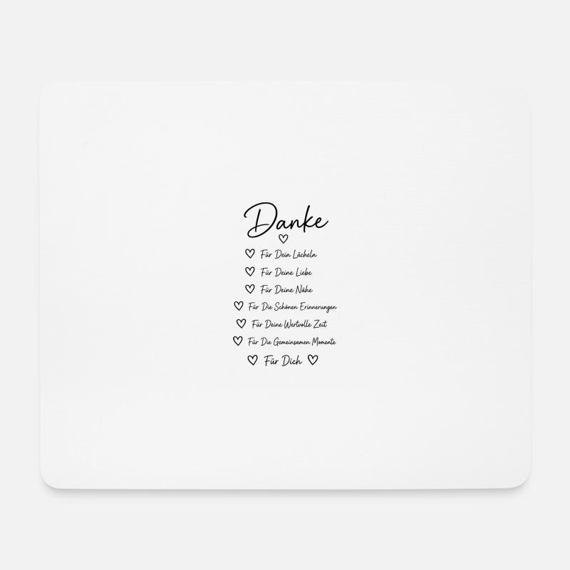 Danke Für Deine Liebe Herz Spruch Geschenk - Mousepad (Querformat) - Weiß