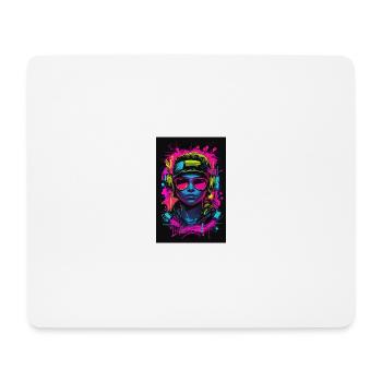 Neon Farben auf schwarzem Grund. - Mousepad (Querformat) - Weiß - Vorne