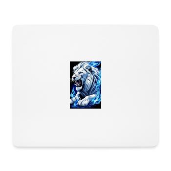 White Animal Feuerlöwe - Mousepad (Querformat) - Weiß - Vorne