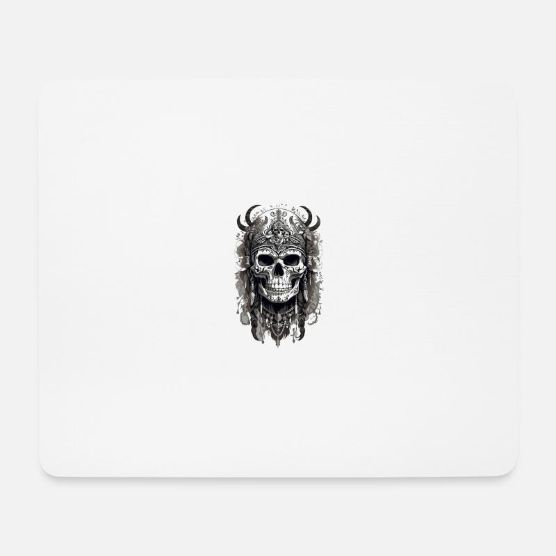 Floral skull old - Mousepad (Querformat) - Weiß