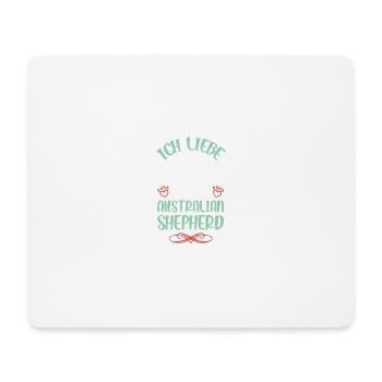 Ich liebe meinen Australian Shepherd - Mousepad (Querformat) - Weiß - Vorne