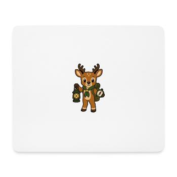 Forest adventurer deer with lantern - Mouse Pad (horizontal) - white - Front