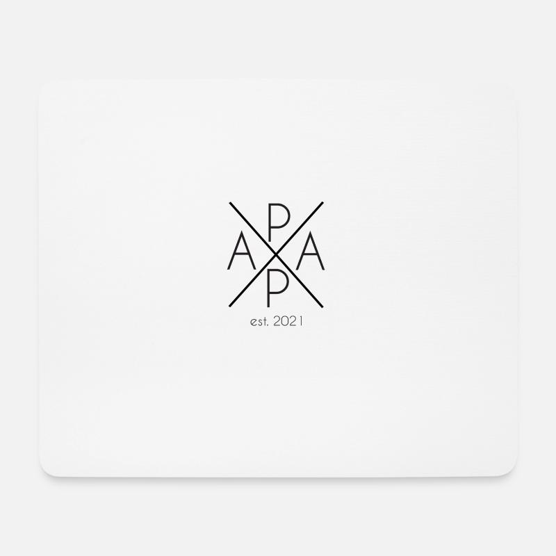 Papa est. 2021 Vatertag Geschenk Geburt - Mousepad (Querformat) - Weiß