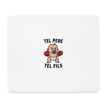 Baby boxer cartoon like father like son - Mouse Pad (horizontal) - white - Front