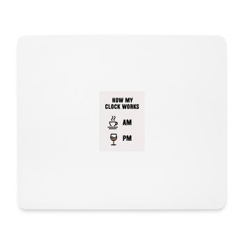 Angestellter how my clock works Arbeit Work - Mousepad (Querformat) - Weiß - Vorne